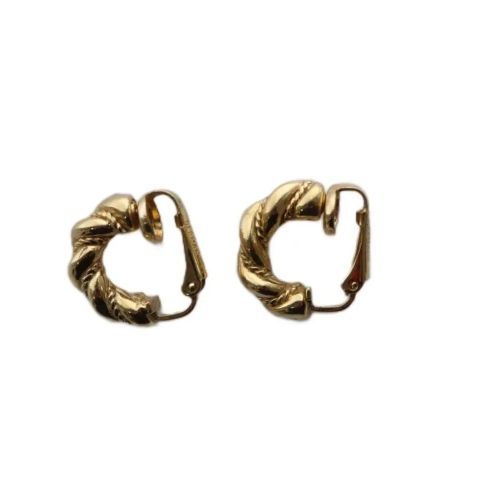 Christian Dior Earrings Binaural Clip Type Gold Color KW GY18 - Picture 1 of 4